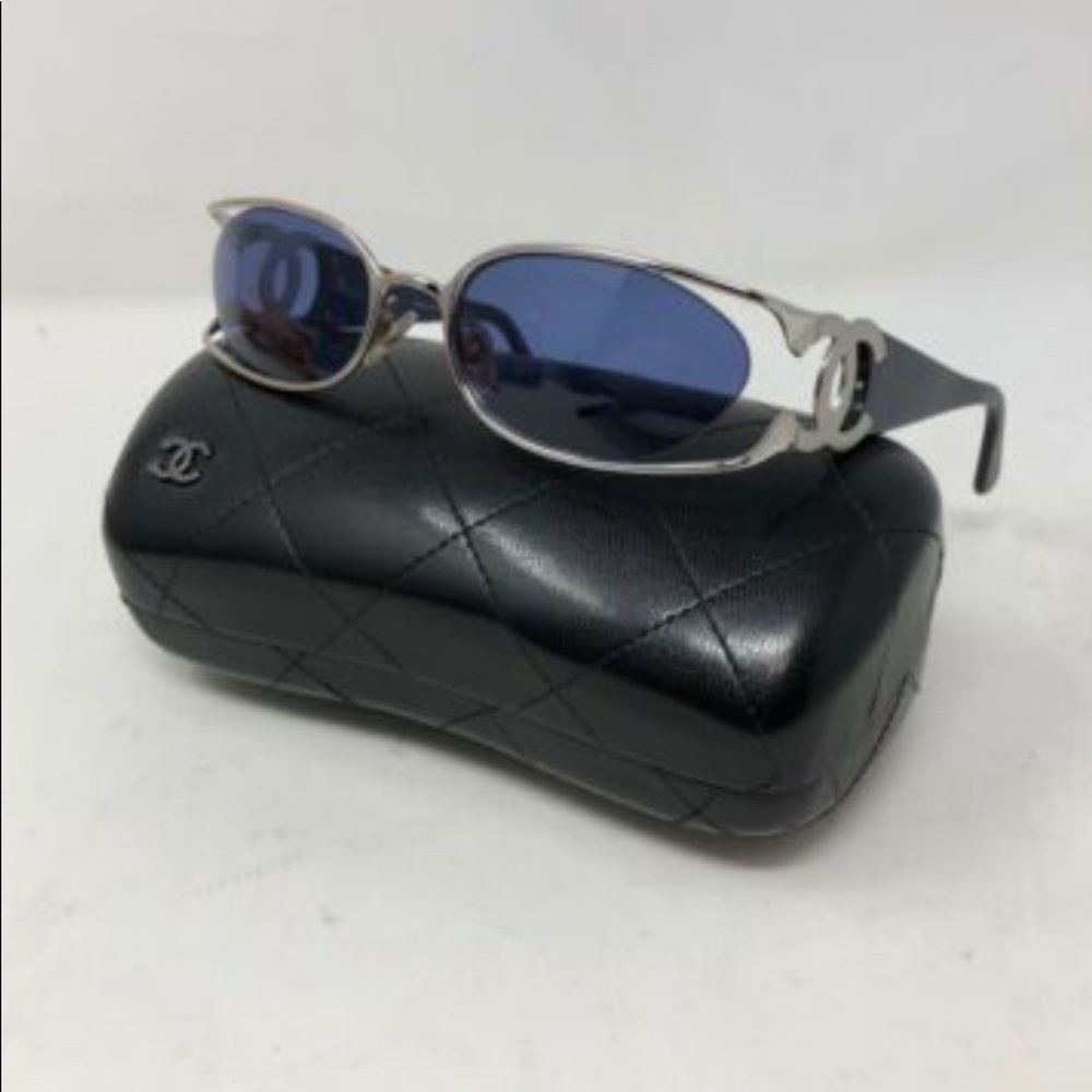 Vintage Chanel blue frame glasses